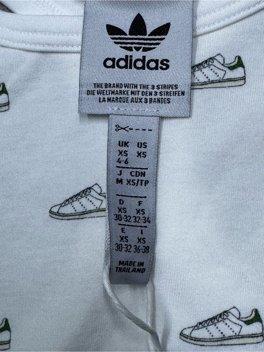 adidas Originals Racerback Bodysuit Women’s Xs White Green Sneaker Print NWT - Picture 3 of 4
